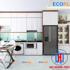 Tủ bếp nhựa cao cấp Ecoplast màu trắng 3012