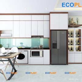 Tủ bếp nhựa cao cấp Ecoplast màu trắng 3012